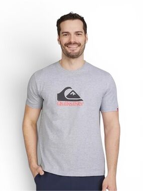 Quiksilver Light Gray Logo Short-Sleeve Crew Tee